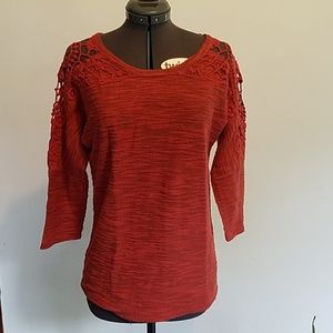 Maurices sweater with crochet detail